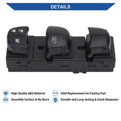 Obaee Power Window Switch Front Left Driver Side Compatible with Black