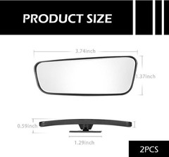 2-Pack Framed Rectangular Blind Spot Mirrors, Adjustable HD Convex Wide Angle Re