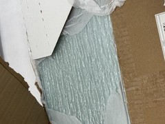 4mm Rain Pattern Tempered Glass Panel Rectangular Corner Textured Replacement