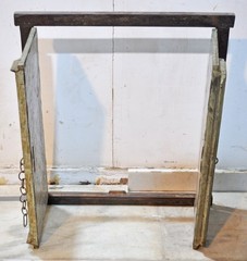 Antique Wooden Wall Décor Window Panel Frame Arch Design White Metal Fitted