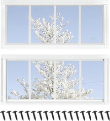 Shed Windows 2 Pack, Fixed Transom Windows 10″ x 23″ with Tempered Glass, Gar…