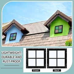 2 Pack 12″ x 12″ Black Flush Mount Shed Windows with Tempered Glass for Coop, Ba