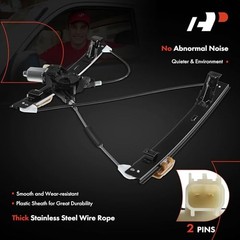 Electric Power Window Regulator with Motor Front Driver (2 Pins Plug)