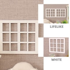 8 Pcs Miniature Wooden Window Frames For Dollhouse Craft Diy Decoration Models