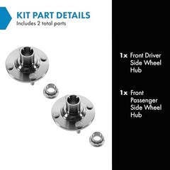 Wheel Hubs Front Driver Left Side & Passenger Right Side 2 Piece Set for 2007