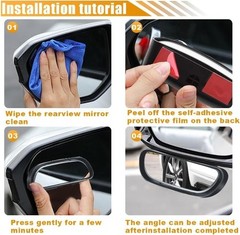 2PCS Adjustable Blind Spot Mirror, HD Convex Wide Angle Glass for Car Truck SUV