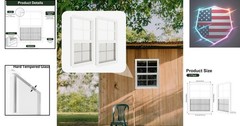 2 Pack Shed Windows 18″ x 23″ Flush Mount Window with Tempered Glass,House Sm…