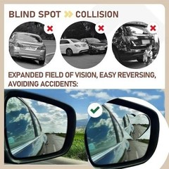 Universal Oval Convex Rear View Mirror Glass, Adjustable for Cars, SUVs, Motorcy