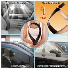 Window Visor Tape-on Side for 2009-2014 Ford F-150 SuperCrew, Window Deflecto…