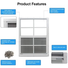 Secure Shed Window Kit – Tempered Glass, Fiberglass Screen