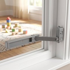 2 Pack Plastic Sliding Window Safety Locks Child Proof Adjustable Grey Home