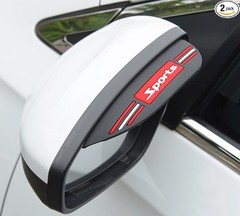 Rearview Mirror Rain Visor Guard Film for Most Sedan, Truck Color: Black-Sport