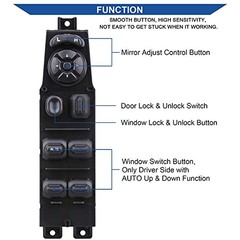 Driver Window Switch & Bezel + Passenger Bezel for Dodge Ram 02-09 Tan