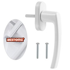 Durable White Inner Window Handle with Anti Slip Grip for Residential Use
