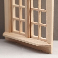 Mini House Adornment Mini Blank Window Model Uncolored Wooden Window
