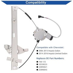 Power Window Lift Regulator with Motor Assembly Front Left Driver Side