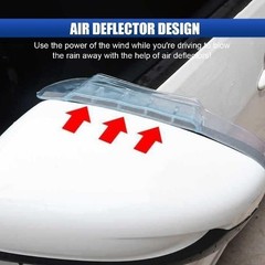 2PCS Universal PVC Rearview Mirror Rain Guards with Air Guide, Clear Waterproof