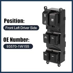 Power Window Switch, Front Left Driver Side Window Control Switch No.93570