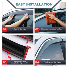 Tape On Window Visors Fits for 1997-2003 Ford F-150 F-250 Standard Cab, Side …