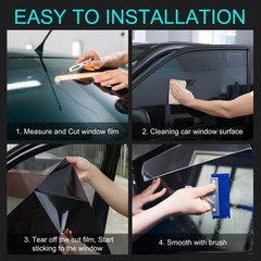 Car Window Tint Film, Protection Privacy Sun Shade Roll, Car Side & Rear Wind…