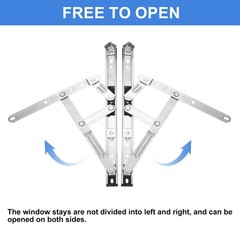 4Pcs Casement Window Hinge, 12-inch Stainless Steel Friction Stay Hinges