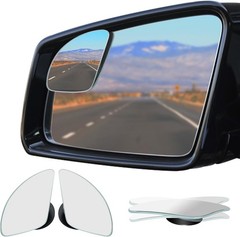 Ampper Fan Shaped Blind Spot Mirror, Frameless HD Glass Convex Wide Angle Stick