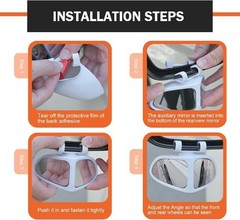 2 PCS Blind Spot Mirror, Double-Sided Wide Angle 360 Degree Adjustable Rearview