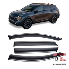 Window Rain Guard with Chrome Trim Compatible with Kia Sportage 2023 2024 2025