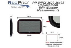 RecPro RV Exit Window 36” W x 22” H