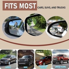 Heart Shaped Blind Spot Mirrors 2 Pack, Large Wide Angle Convex Mirror for Side