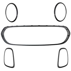 5pcs Front Grille Frame Surround Trim Headlight Taillight Trim Ring Black