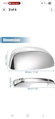 Set Triple Chrome Plated TOP HALF Mirror Cover Cap + Handle Cover Overlays
