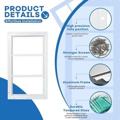 10″x18″ 2 Pack Shed Transom Windows, White Fixed Window with Tempered Glass,