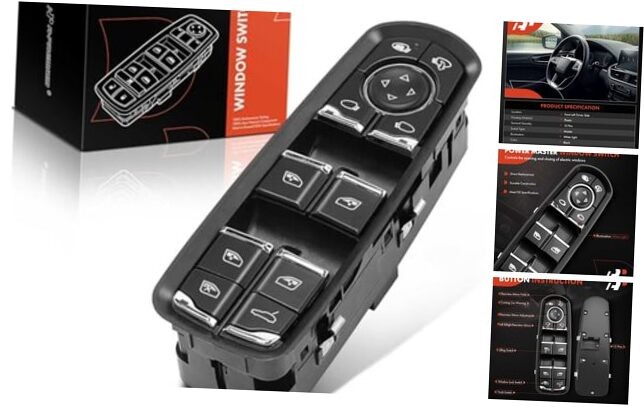 Master Front Left Driver Side Power Window Switch Compatible with Porsche
