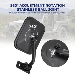 Mirrors Doors Off Compatible with Wrangler, No Vibrate & Wobble Side View M