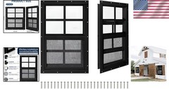 Weather-Resistant Shed Windows – 2 Pack 24″ x 27″ Black Aluminum with Screens