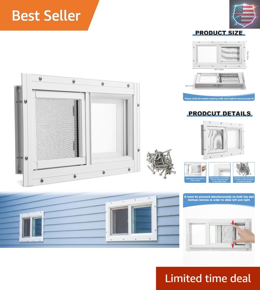 1 Pack Basement Home Window 16” x 8” Mini Basement Windows Replacement with…