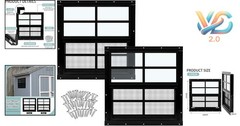 2 Pack Black 16×16 Aluminum Shed Windows Tempered Glass Screen Flush Mount