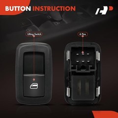 Power Window Switch Compatible with Dodge Charger 2013-2021, Sedan, Rear Left