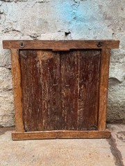 Antique Wooden Wall Décor Window Panel Frame Original Old Hand Crafted
