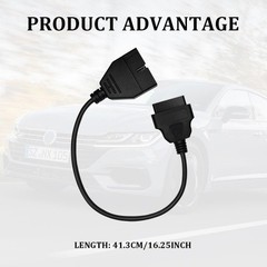OBD1 to OBD2 Adapter Cable, 12 Pin to 16 Pin Diagnostic Scanner Connector for Mo