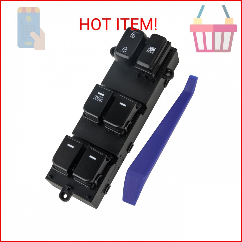 Obaee Master Power Window Switch Compatible with Kia Optima 2.0 L 2.4 L 2014 201