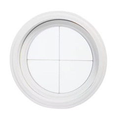 24.5 In. X 24.5 In. White Triple-Pane Insulated Glass round Vinyl Geo Picture Wi