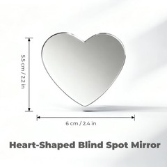 2 pcs Blind Spot Mirrors 2 Heart Shaped HD Glass Convex 360° Wide Angle Side