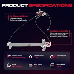Front Driver Side Power Window Regulator with Motor (2 Pins) Front Driver (LH)
