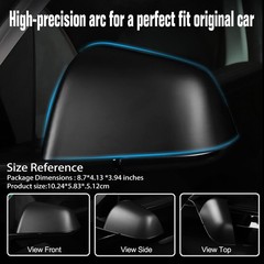 Kasato Model 3 Side Mirror Cover, Mirror Cap 2 PCS Matt Black Rearview Mirro …