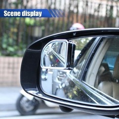 2-Piece Car Fan-Shaped Blind Spot Mirrors, Adjustable Wide-Angle Color: Black
