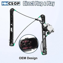Front Left Driver Side Power Window Regulator with Motor Compatible with BMW