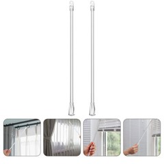 2 Pcs Aluminum Curtain Rod Drapery Pull Rods Curtains Turn Hook