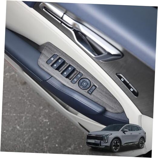 Window Switch Panel Cover Interior Side Door Lock Lift Control Button Wood